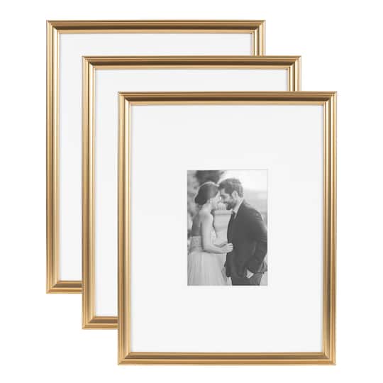 Kate and Laurel Adlynn 11" x 14" Photo Frames 5" x 7" with Mat, 3ct.